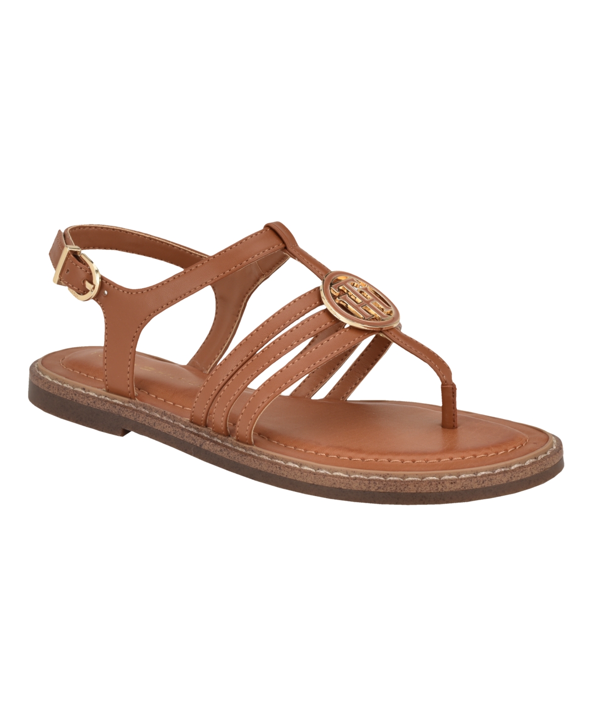 Shop Tommy Hilfiger Women's Brailo Casual Flat Sandals In Medium Brown