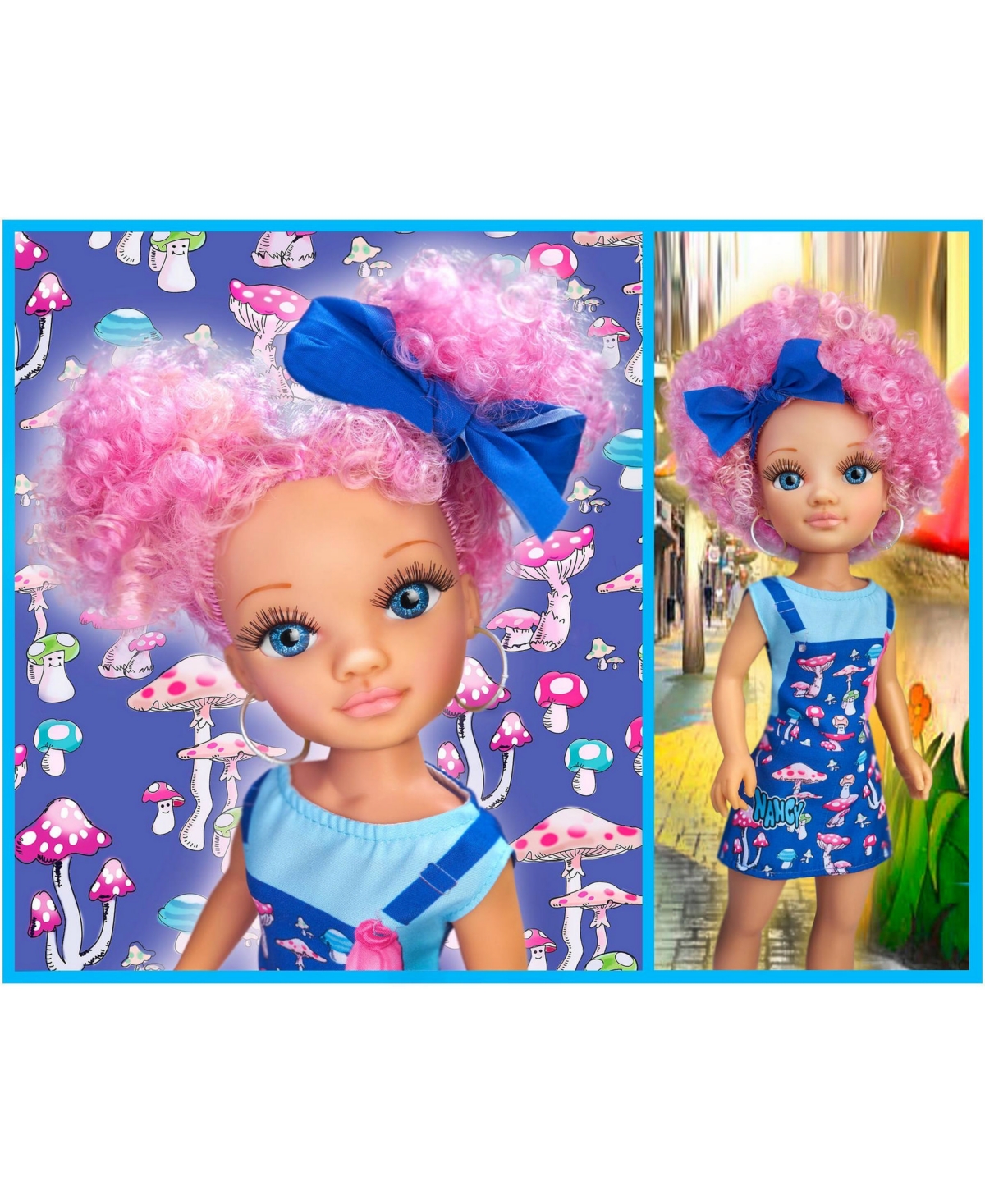 NANCY CURLY POWER FASHION DOLL WITH PINK HAIR 