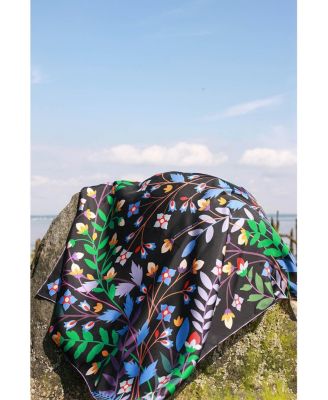 Double Sided Silk Scarf Of Night Garden