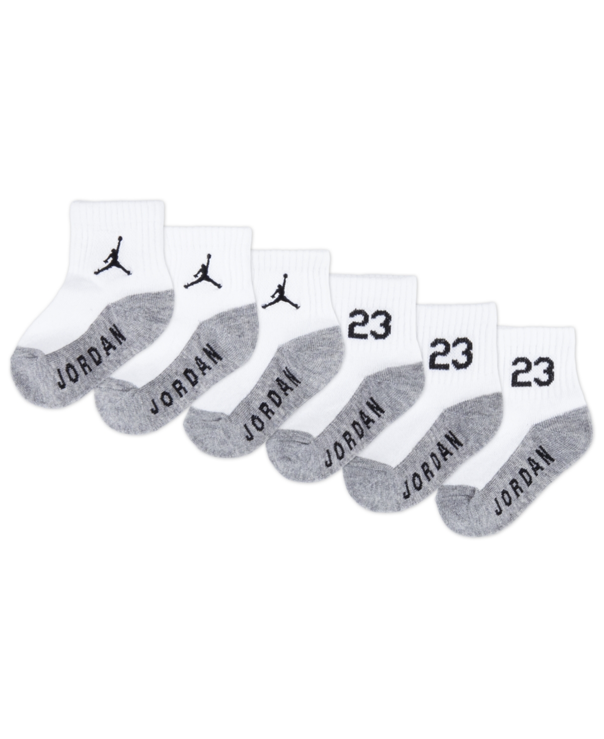 Jordan Baby And Toddler Boys Core Jumpman Ankle Socks, Pack Of 6 In White