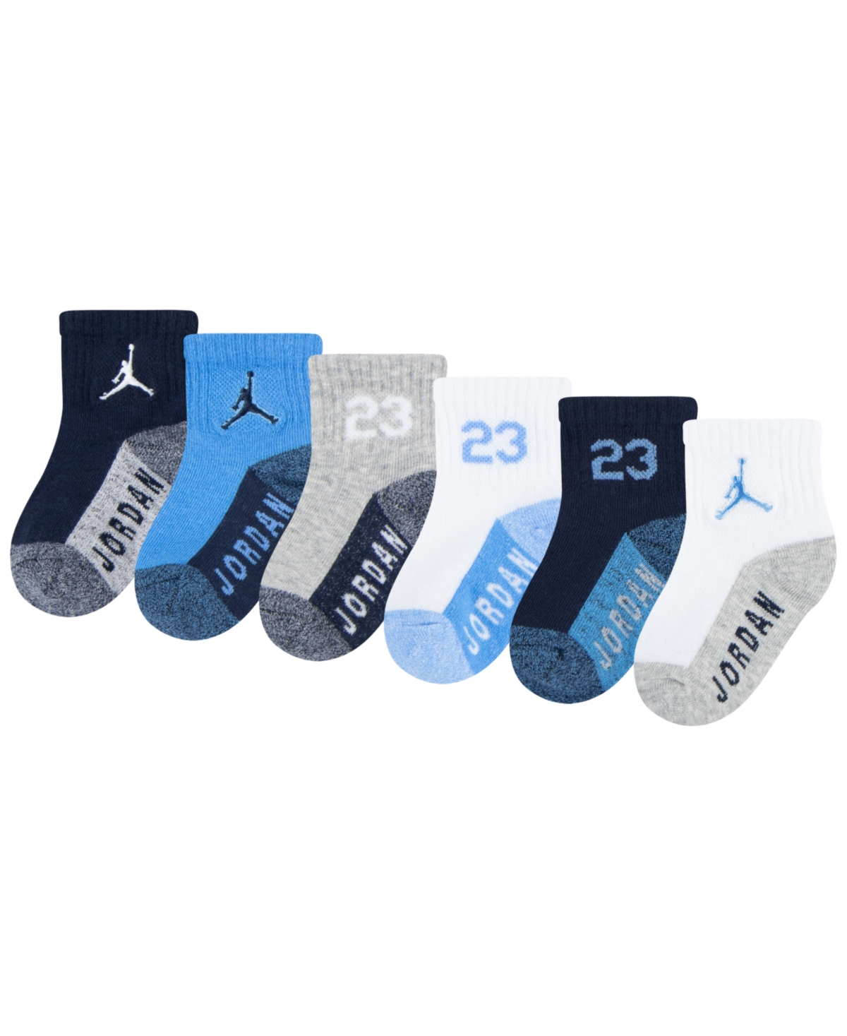 Jordan Baby And Toddler Boys Core Jumpman Ankle Socks, Pack Of 6 In Obsidian