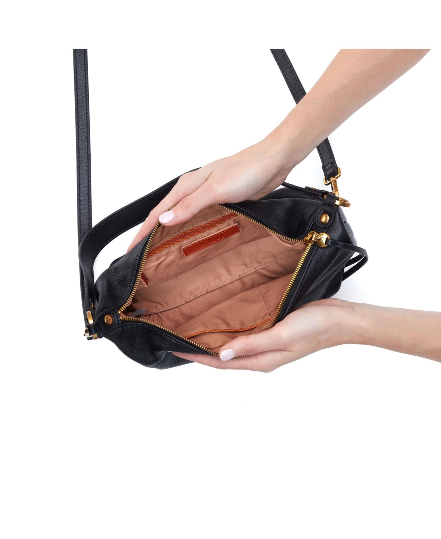 Женская сумка HOBO Convertible Leather Crossbody Shoulder, цвет: Чёрный — фото 3
