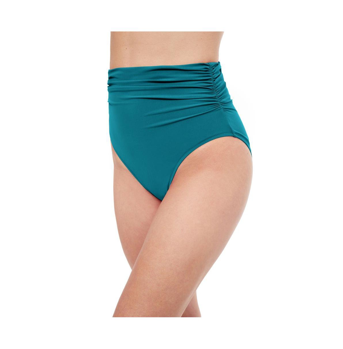 Profile by Gottex Women's Unchain My Heart High Waist swim bottom with side shirring -teal