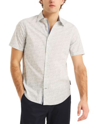 Nautica Men's Slim Fit Navtech Floral Print Short Sleeve Button-Front Shirt  - Macy's