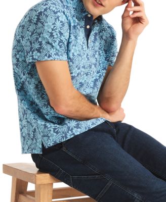 Men's Floral Print Piqu&eacute; Short Sleeve Polo Shirt