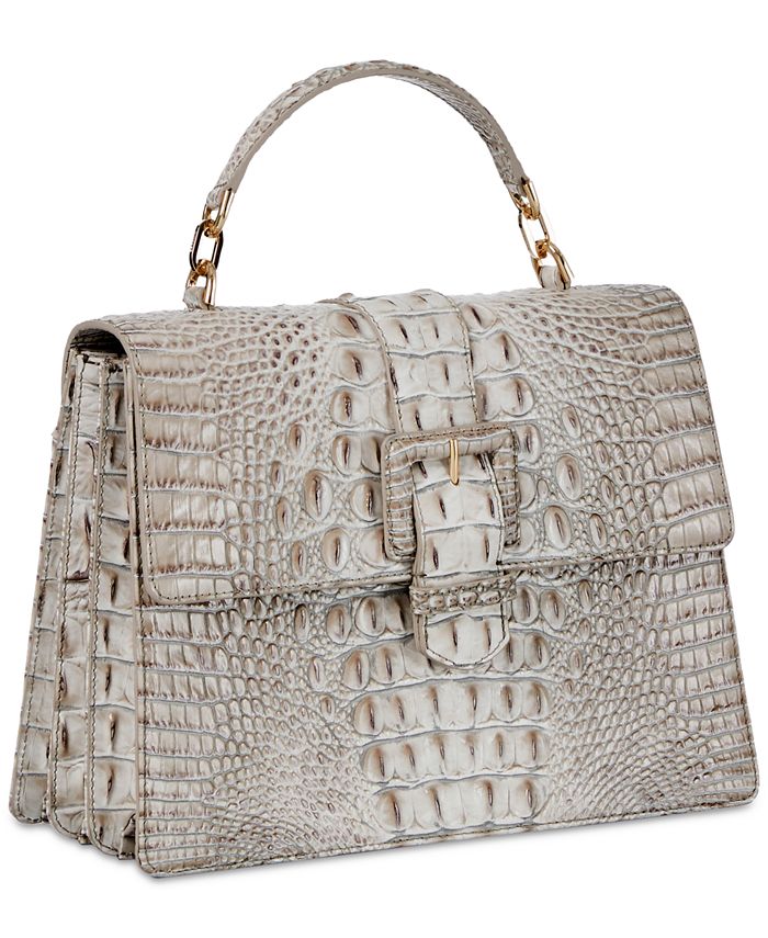 BRAHMIN Hallie Satchel - Leather Crossbody Bag With Buckle Detail & Adjustable Strap - View #5