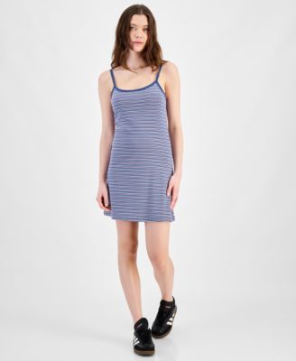 Hippie Rose - Juniors' Striped Sleeveless Spaghetti Strap Sheath Dress