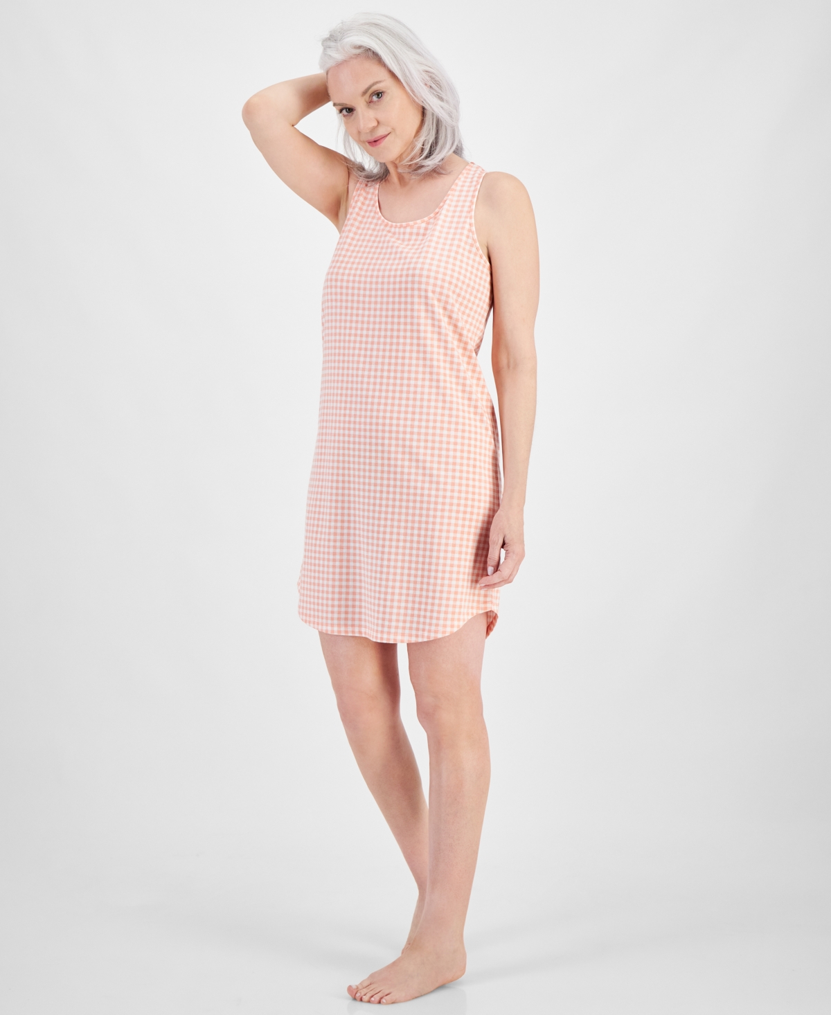Women's Floral Tank Sleep Shirt, Created for Macy's - Stamped Geo
