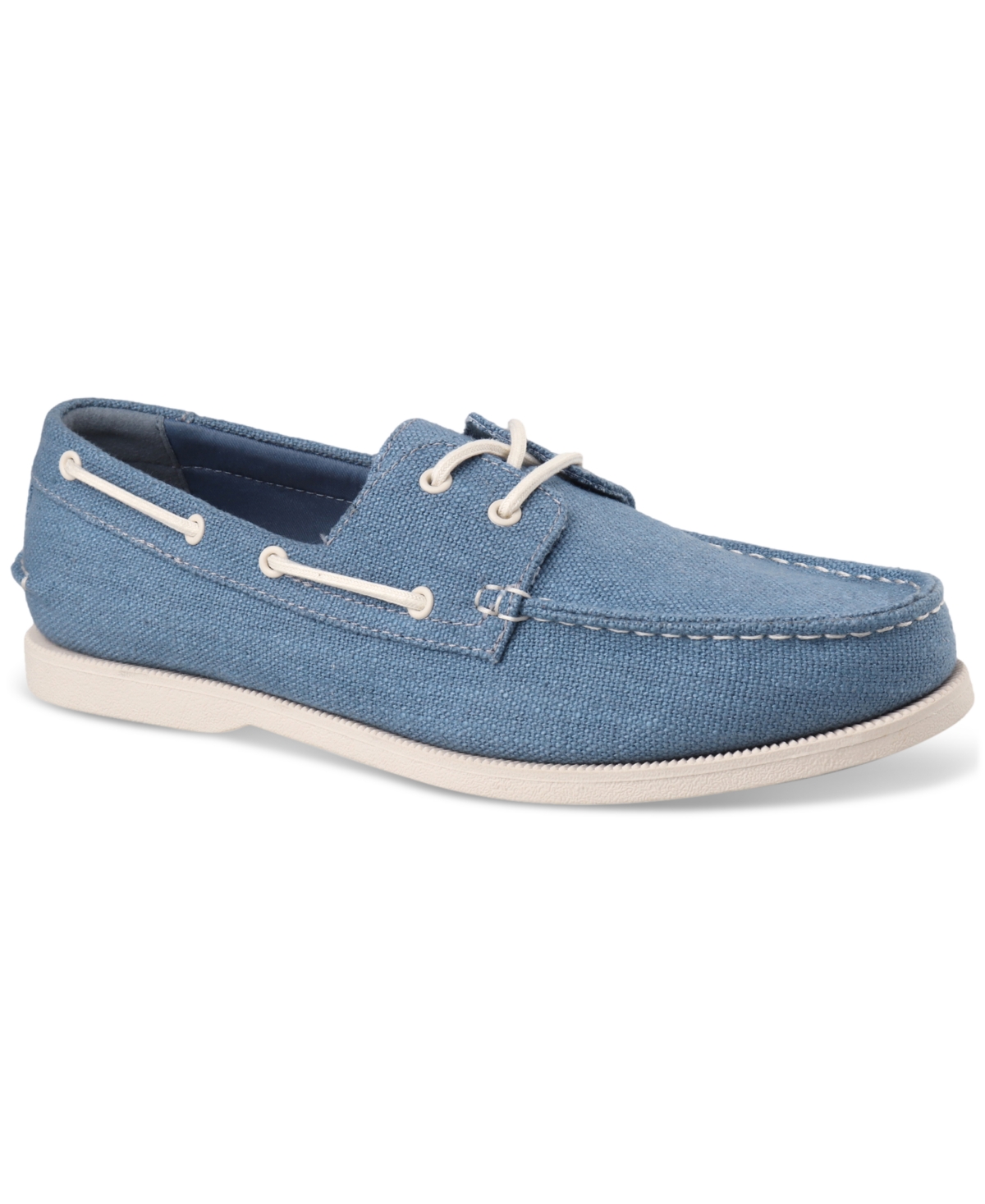 Men's Elliot Denim Boat Shoes, Created for Macy's - Light Blue