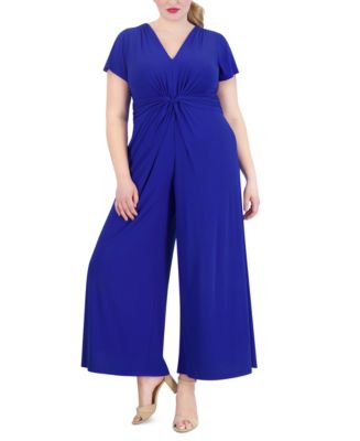 Vince Camuto Plus Size V-Neck Jumpsuit - Macy's