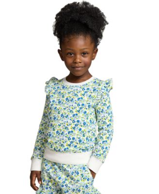 폴로 랄프로렌 Polo Ralph Lauren Toddler and Little Girls Floral Ruffled French Terry Sweatshirt,Alma Floral