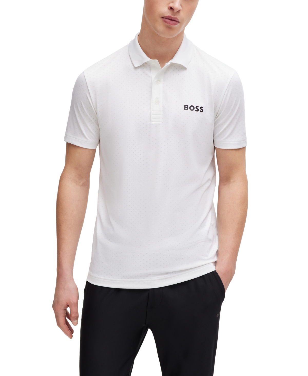 Hugo Boss Boss By  Men's Contrast Logo Polo Shirt In White