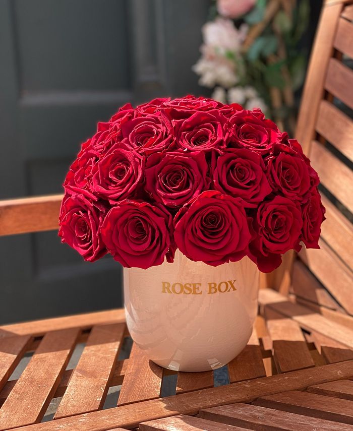 Rose Box NYC Half Ball of Long Lasting Preserved Real Roses in Classic ...