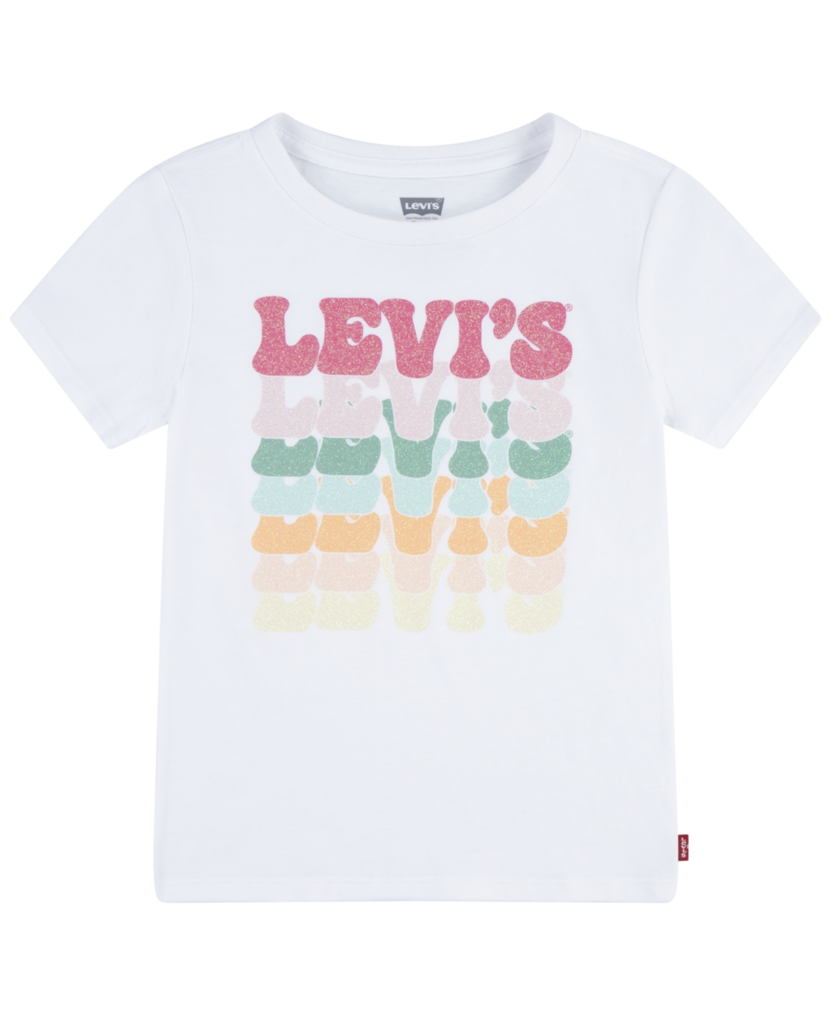 Shop Levi's Little Girls Retro Short Sleeve T-shirt In Bright White