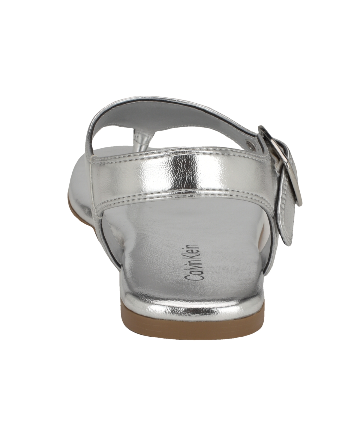 Calvin Klein Moraca Ankle Strap Sandal In Silver
