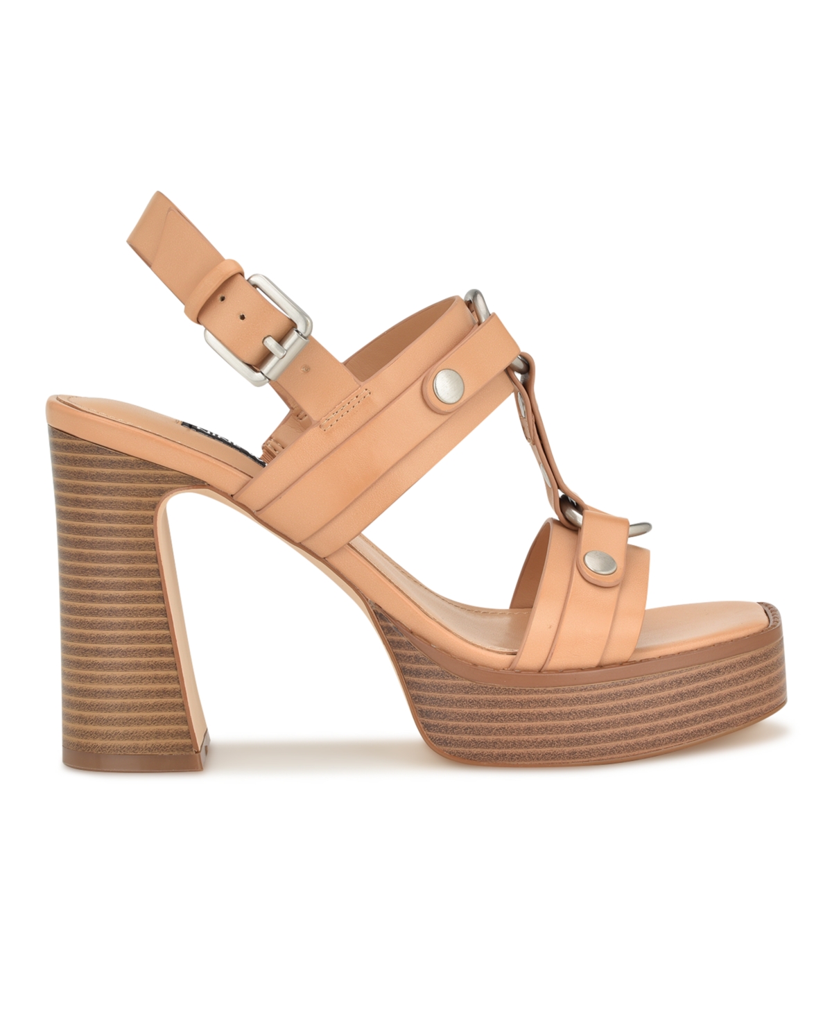 Nine West Women's Opell Square Toe Flared Heel Dress Sandals