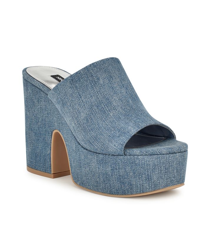 Nine West Women's Olley High Block Heel Platform Sandals - Macy's