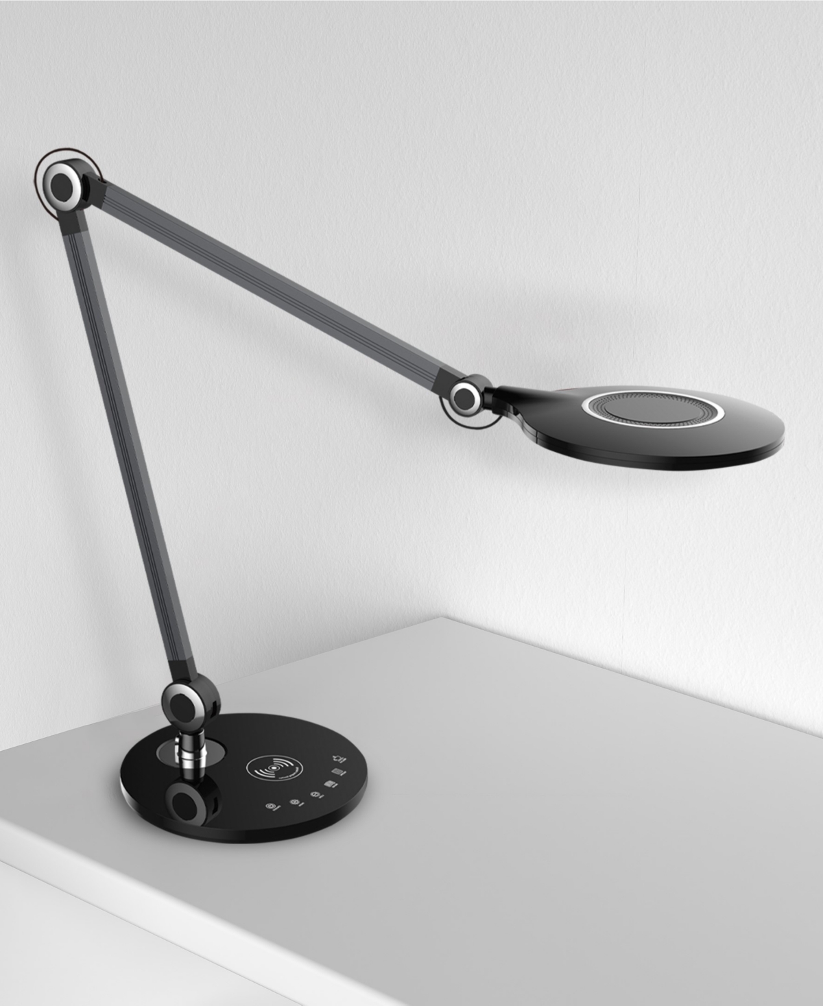 Shop Dainolite 19.5" Plastic Alina 10w Desk Lamp In Black,brushed Aluminum