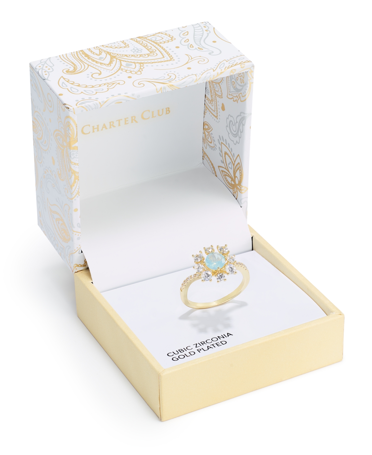 Charter ClubTone Crystal & Cubic Zirconia Flower Ring, Created for Macy's - Gold