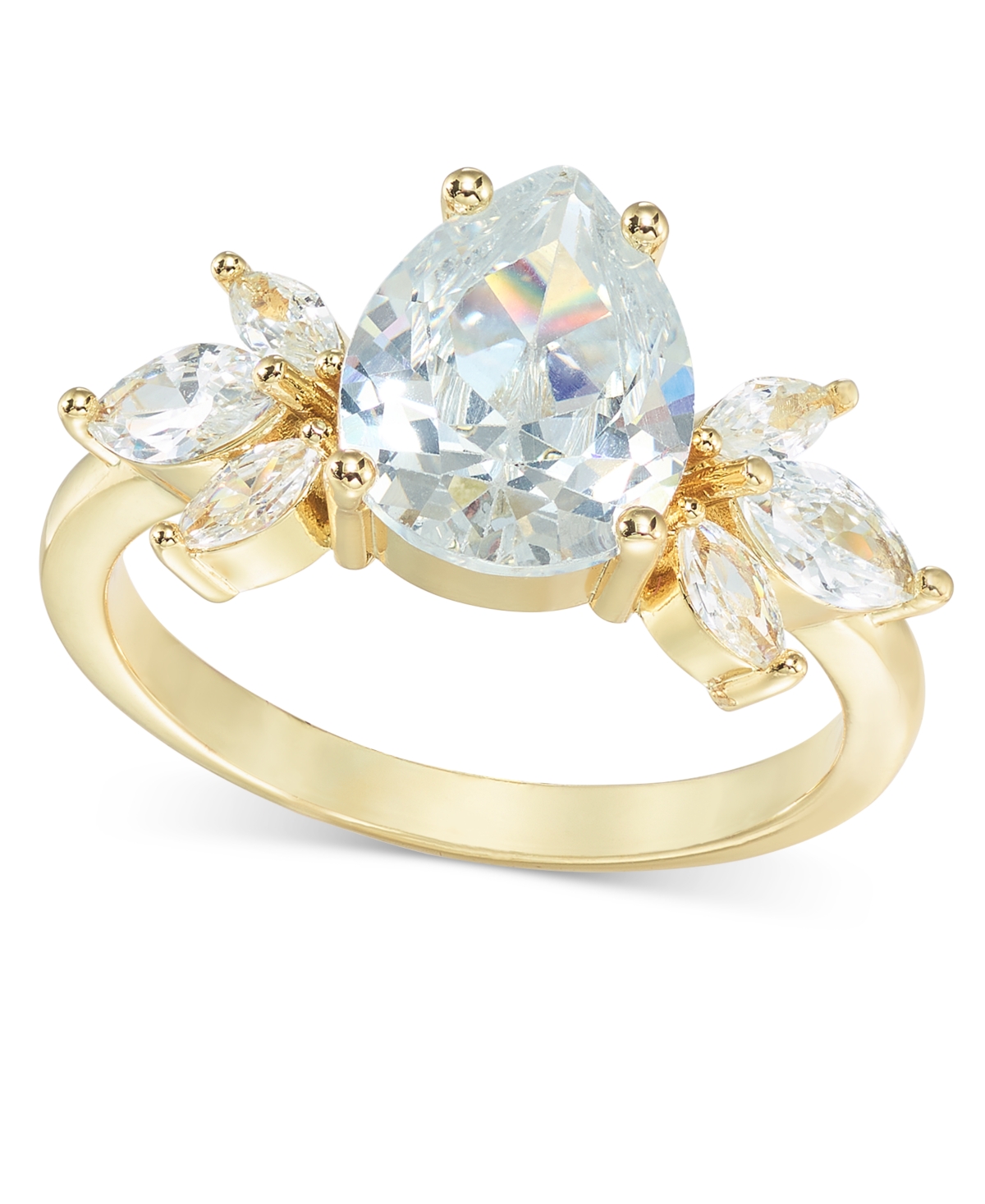Shop Charter Club Gold-tone Cubic Zirconia Cluster Ring, Created For Macy's