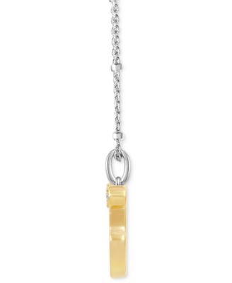 Disney Citrine (1/2 ct. t.w.), Garnet (1/5 ct. t.w.) & Diamond (1/20 ct. t.w.) Winnie the Pooh 18" Pendant Necklace in Sterling Silver & Yellow Gold-Plate