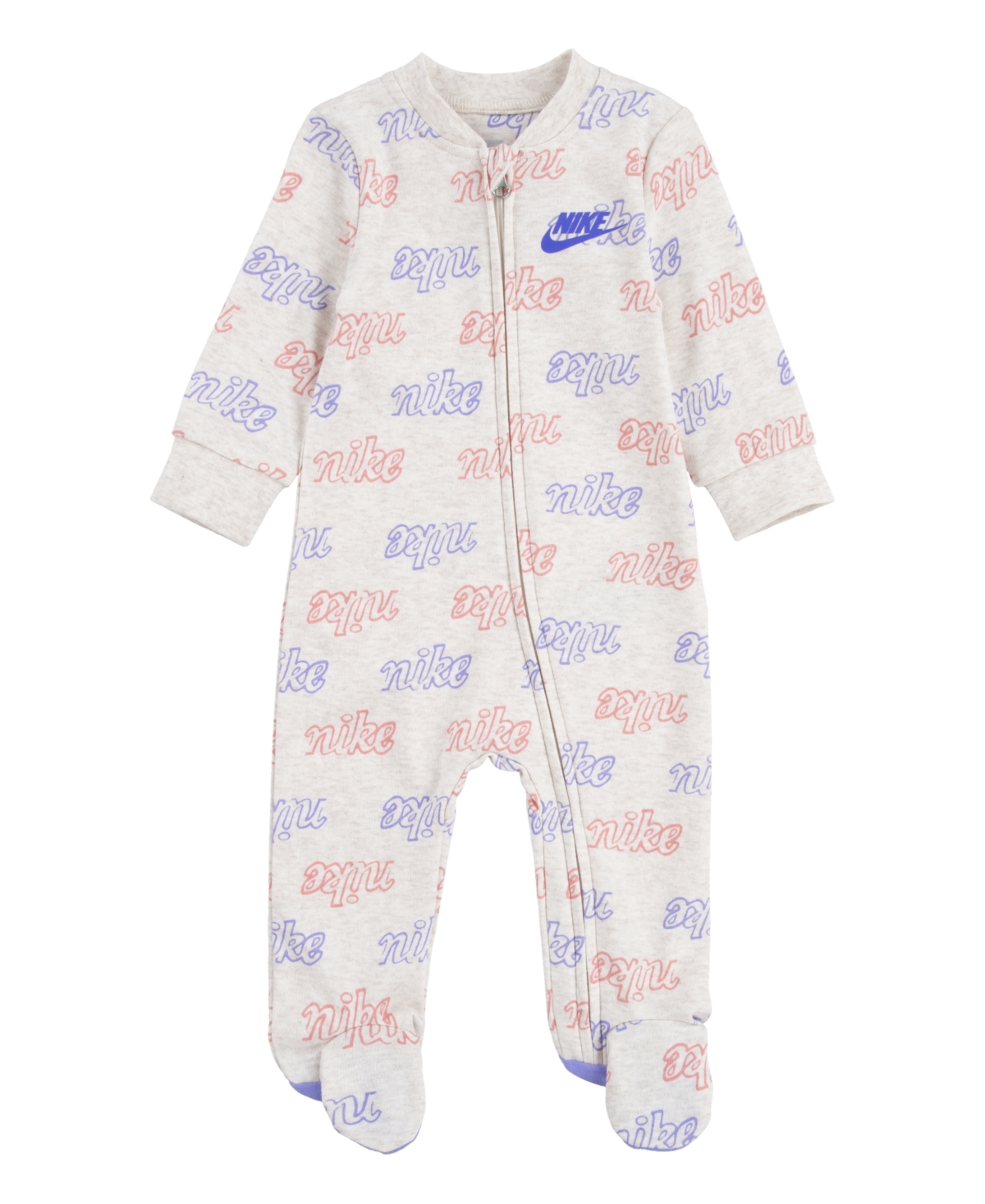 Shop Nike Girls Or Boys Printed Footed Coverall In Pale Ivory Heather
