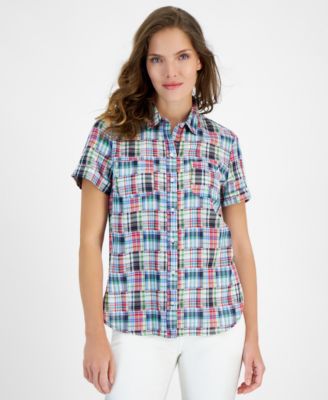 Nautica Jeans - Women's Patchwork Plaid Cotton Shirt