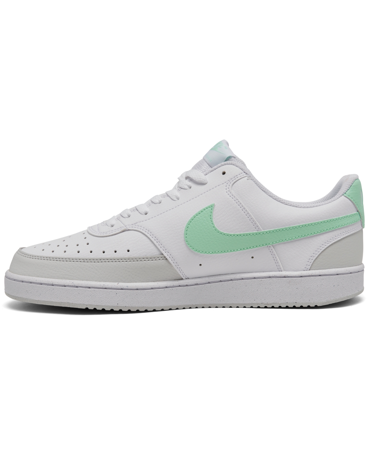 Shop Nike Men's Court Vision Low Casual Sneakers From Finish Line In White,mint Foam
