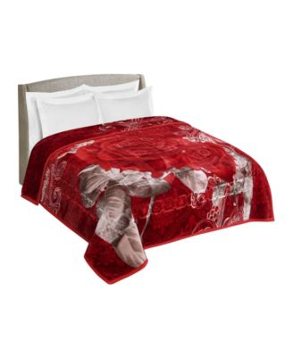 Printed Faux Mink Weighted Bed Blanket, 12 lbs, King