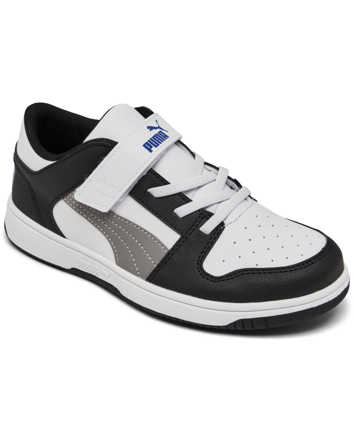 Puma Little Kids Rebound Layup Low Casual Sneakers From Finish Line In Black,white,gray