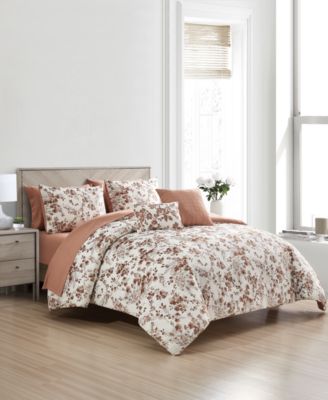 Sunham Della 9 Pc. Comforter Set In Terracotta