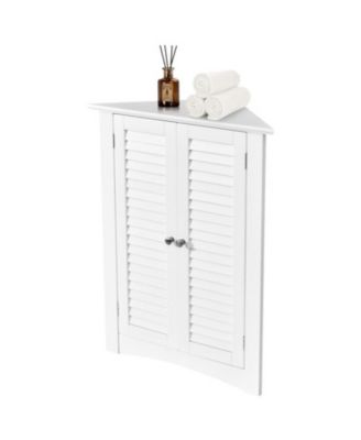 Bathroom Corner Storage Freestanding Floor Cabinet with Shutter Door