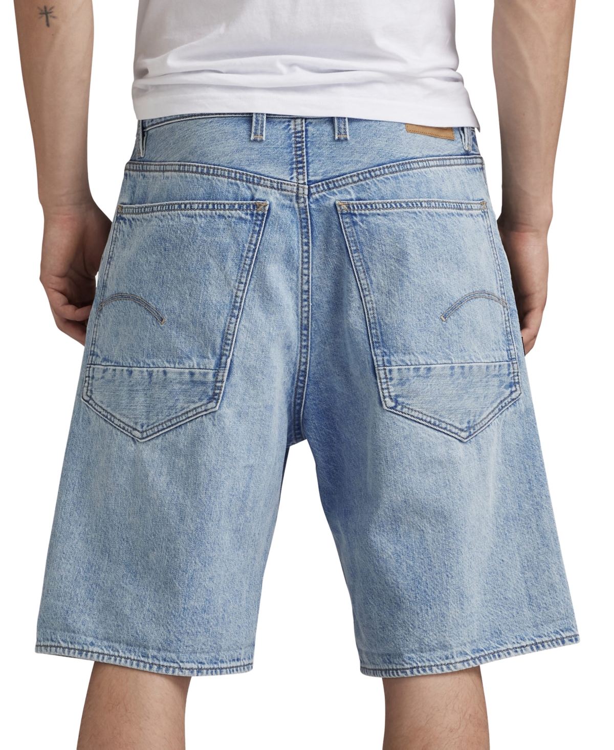 Shop G-star Raw Men's Relaxed-fit Denim Shorts In Worn In Sentry Blue