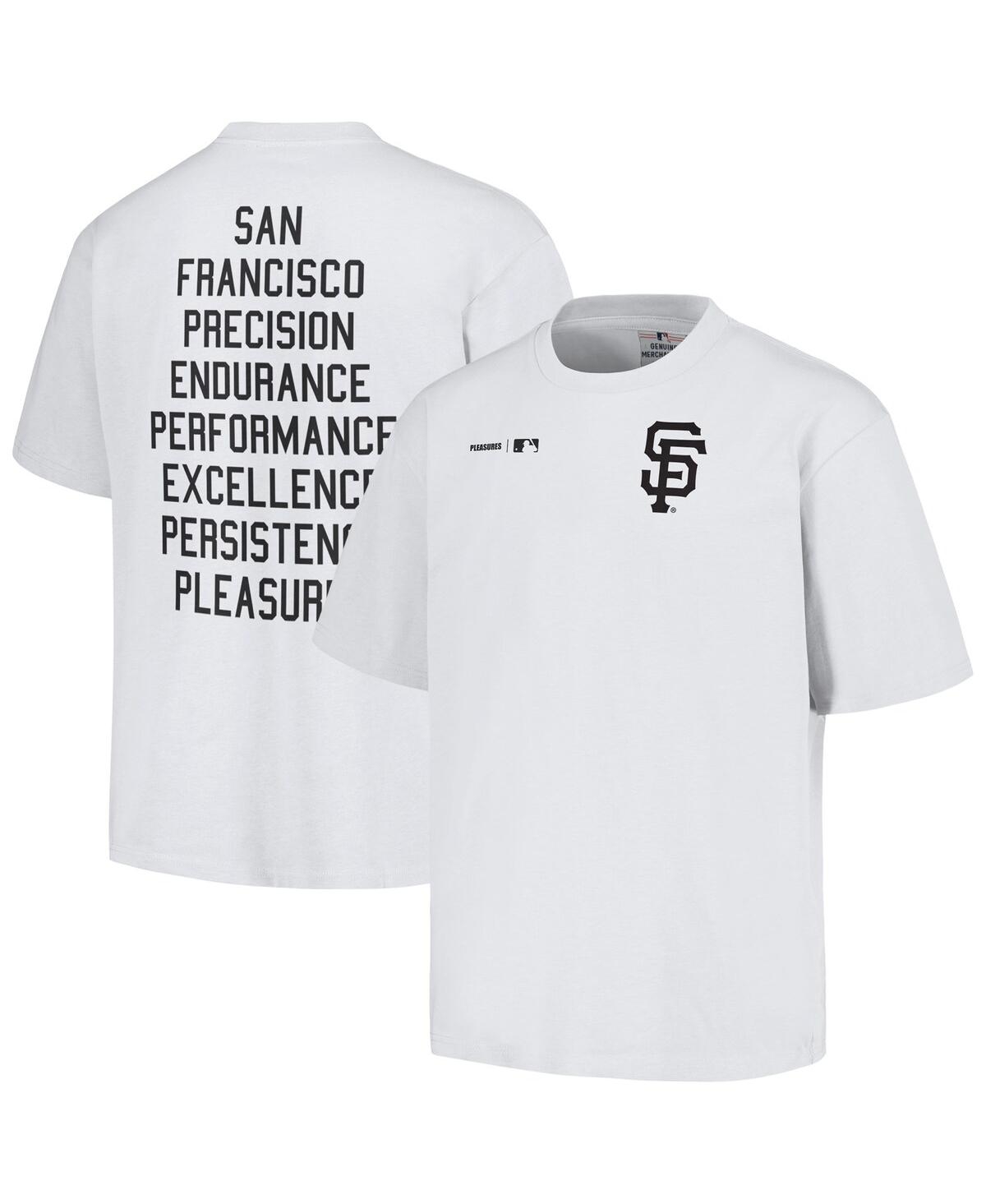 Shop Pleasures Men's  White San Francisco Giants Precision T-shirt