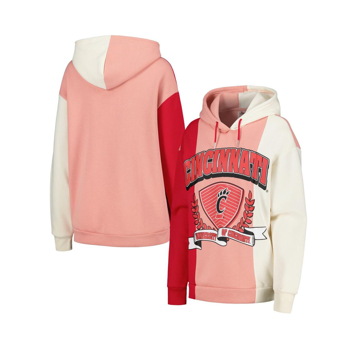 Women's Red Cincinnati Bearcats Hall of Fame Colorblock Pullover Hoodie