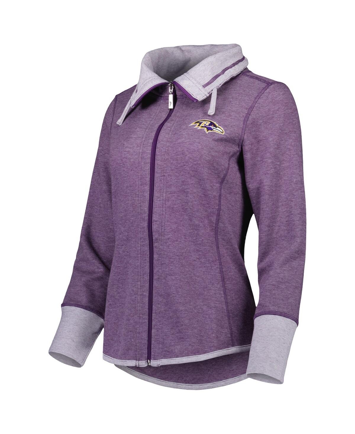 Shop Tommy Bahama Women's  Heathered Purple Baltimore Ravens Sport Sun Fade Full-zip Sweatshirt