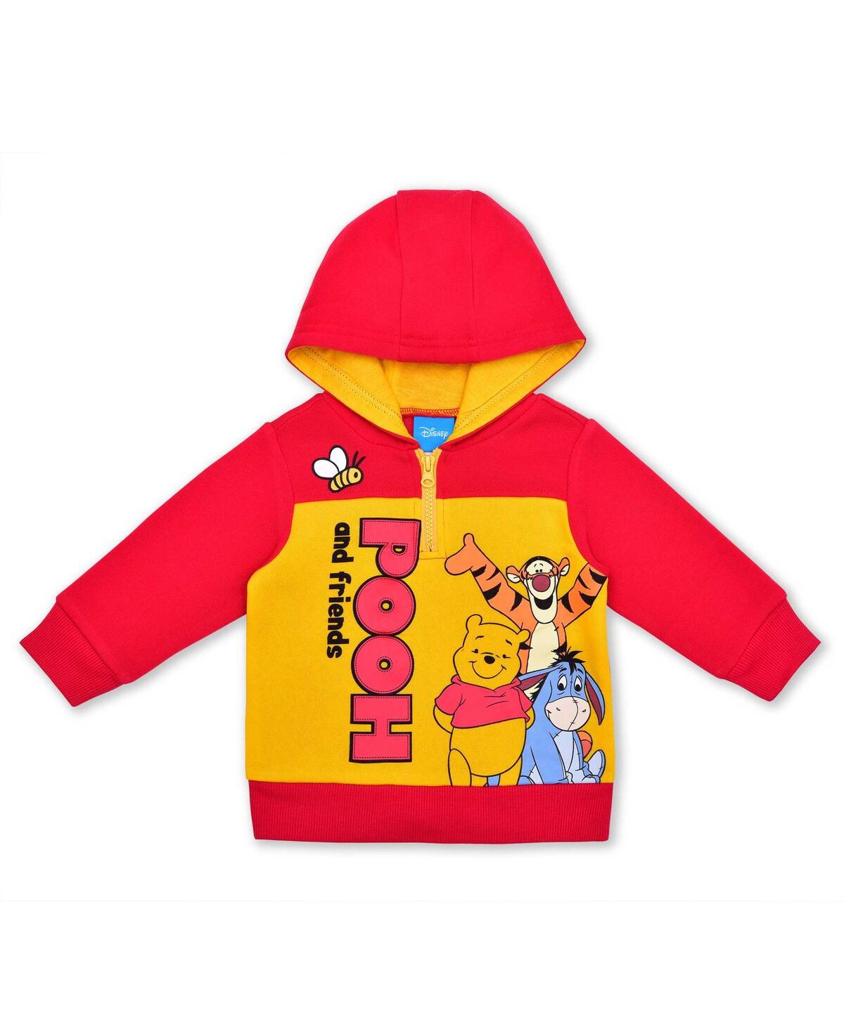 Children's Apparel Network Baby Boys And Girls Red Winnie The Pooh Quarter-zip Hoodie