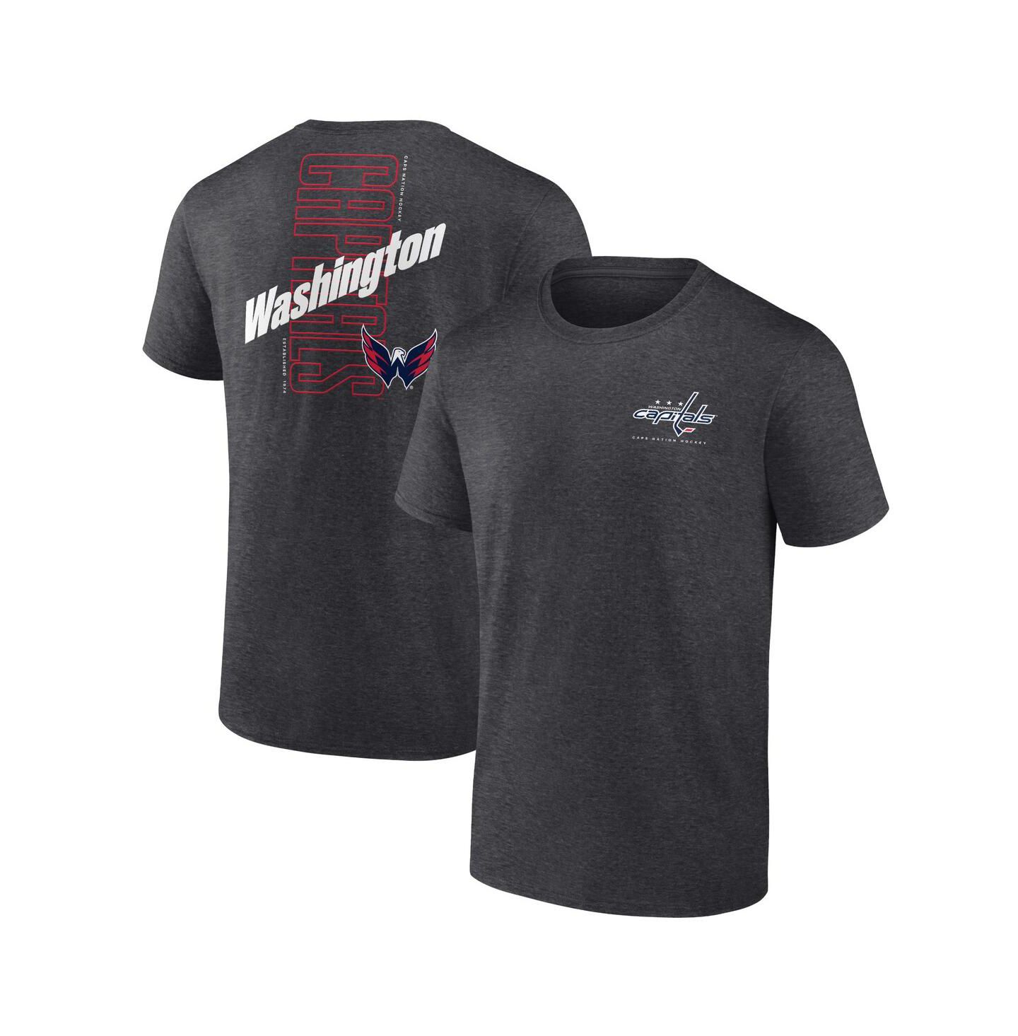 Мужская футболка Fanatics Heather Charcoal Washington Capitals Backbone — фото 1