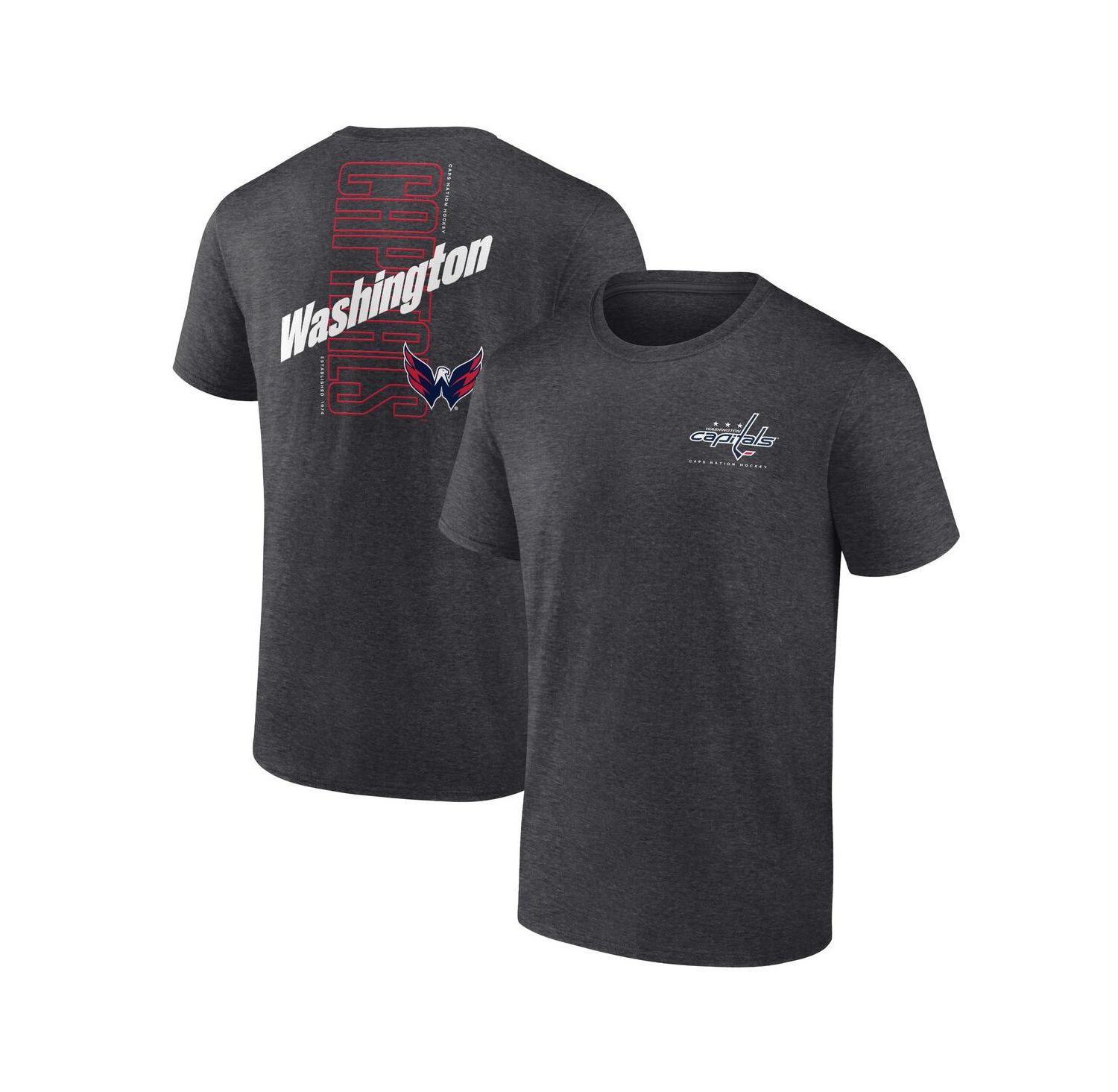 Men's Heather Charcoal Washington Capitals Backbone T-shirt