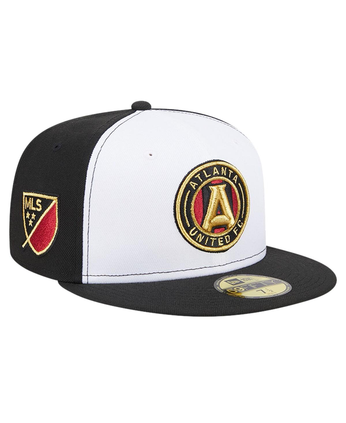 Shop New Era Men's  White, Black Atlanta United Fc 2024 Kick Off Collection 59fifty Fitted Hat In White,black