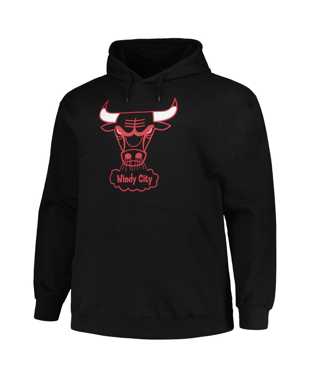 Mitchell & Ness Men's  Black Chicago Bulls Hardwood Classics Big And Tall Pullover Hoodie In Black