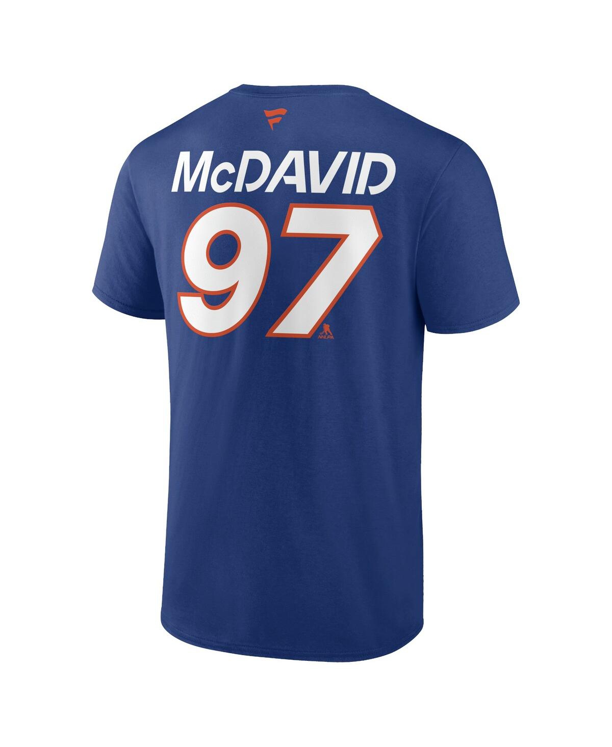 Shop Fanatics Men's  Connor Mcdavid Royal Edmonton Oilers Authentic Pro Prime Name And Number T-shirt