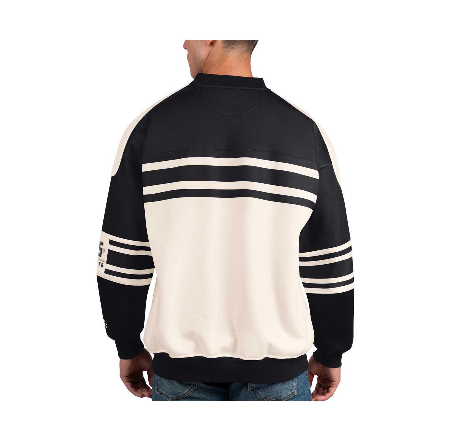Men's White Vegas Golden Knights Defense Fleece Crewneck Pullover Sweatshirt