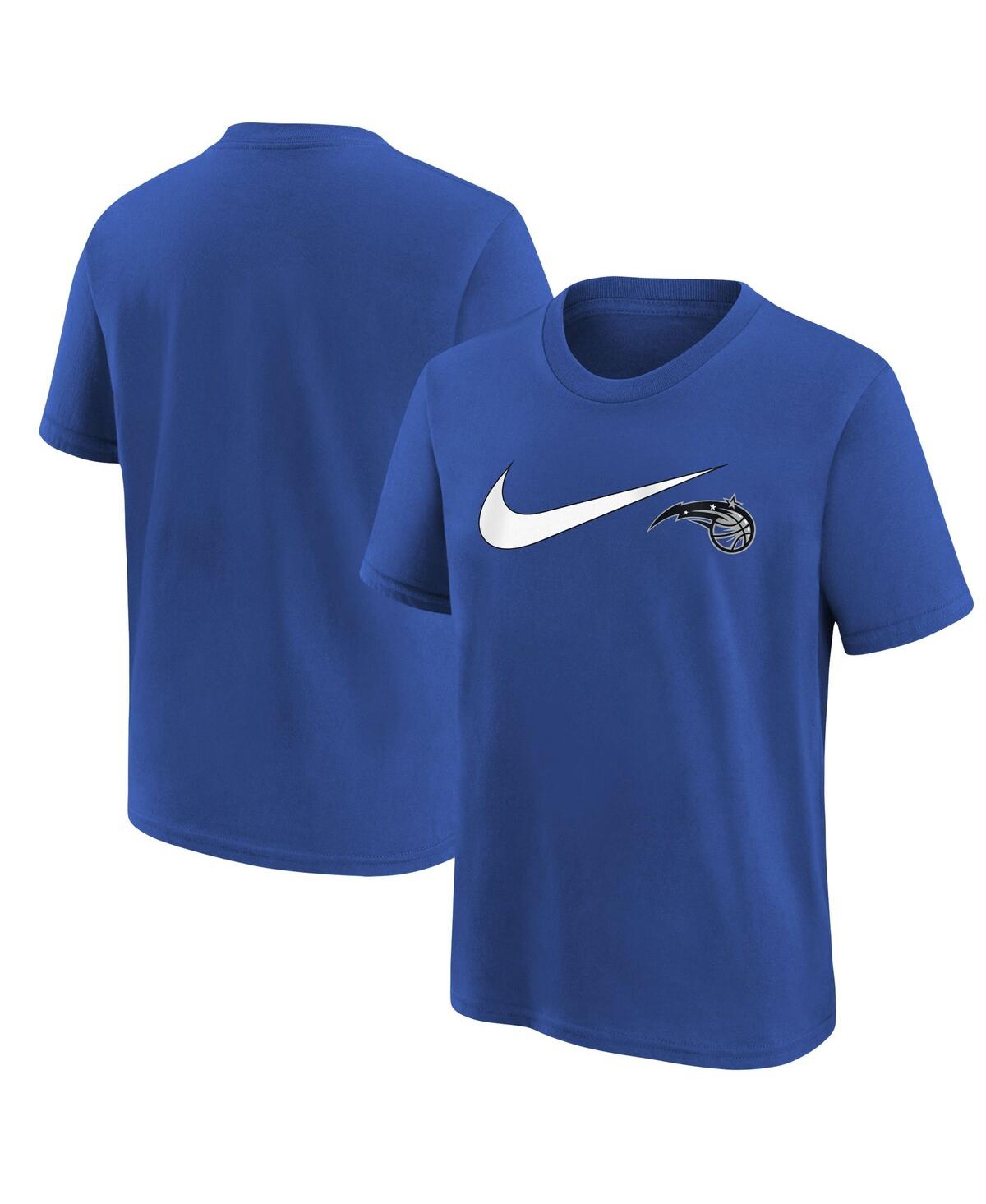 Shop Nike Big Boys And Girls  Blue Orlando Magic Swoosh T-shirt