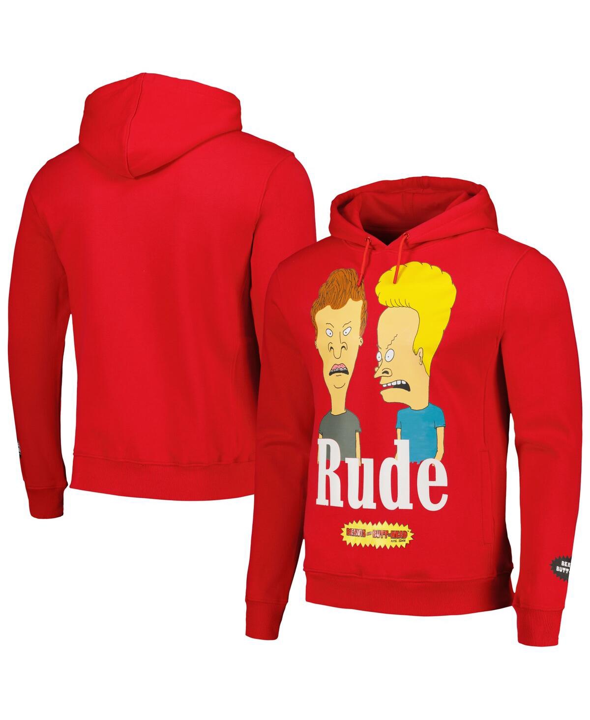 Freeze Max Men's And Women's  Red Beavis And Butt-head Rude Pullover Hoodie