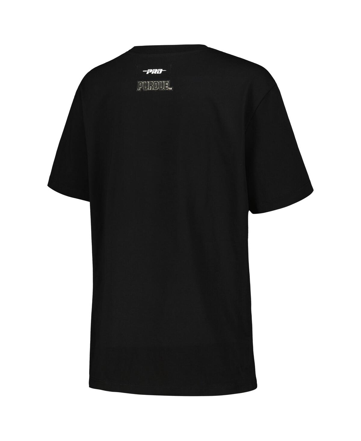 Shop Pro Standard Women's  Black Purdue Boilermakers Script Tail Oversized Boyfriend T-shirt