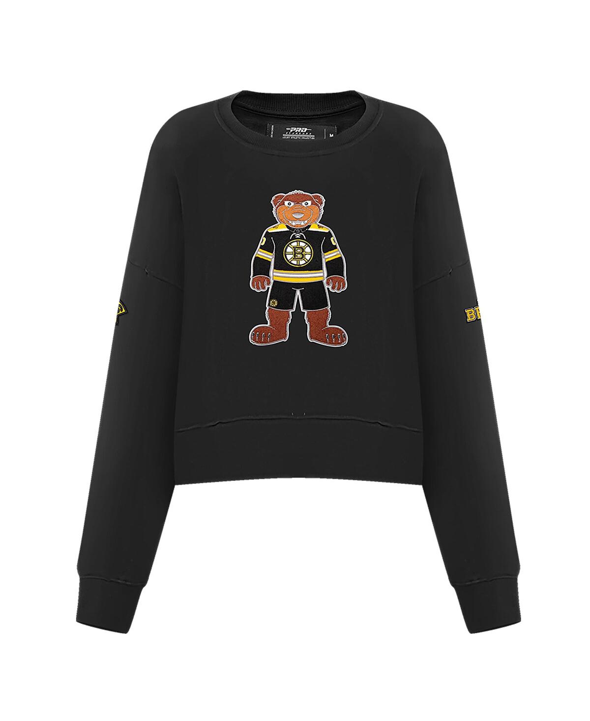 Shop Pro Standard Women's  Black Boston Bruins Mascot Crewneck Pullover Sweatshirt