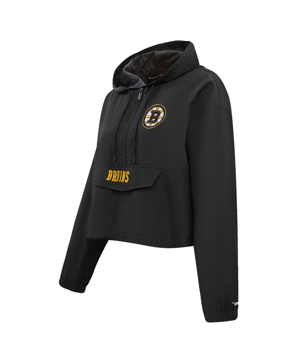 Shop Pro Standard Women's  Black Boston Bruins Classic Cropped Half-zip Wind Jacket