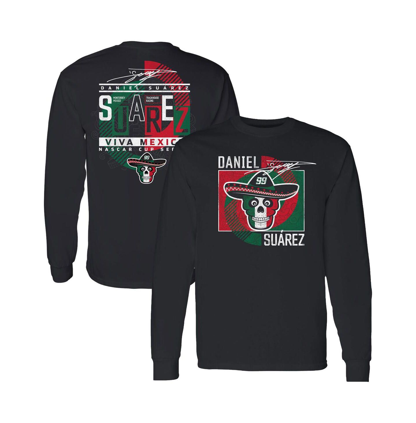 Мужская футболка Trackhouse Racing Team Collection Black Daniel Suarez Vivo Long Sleeve — фото 1