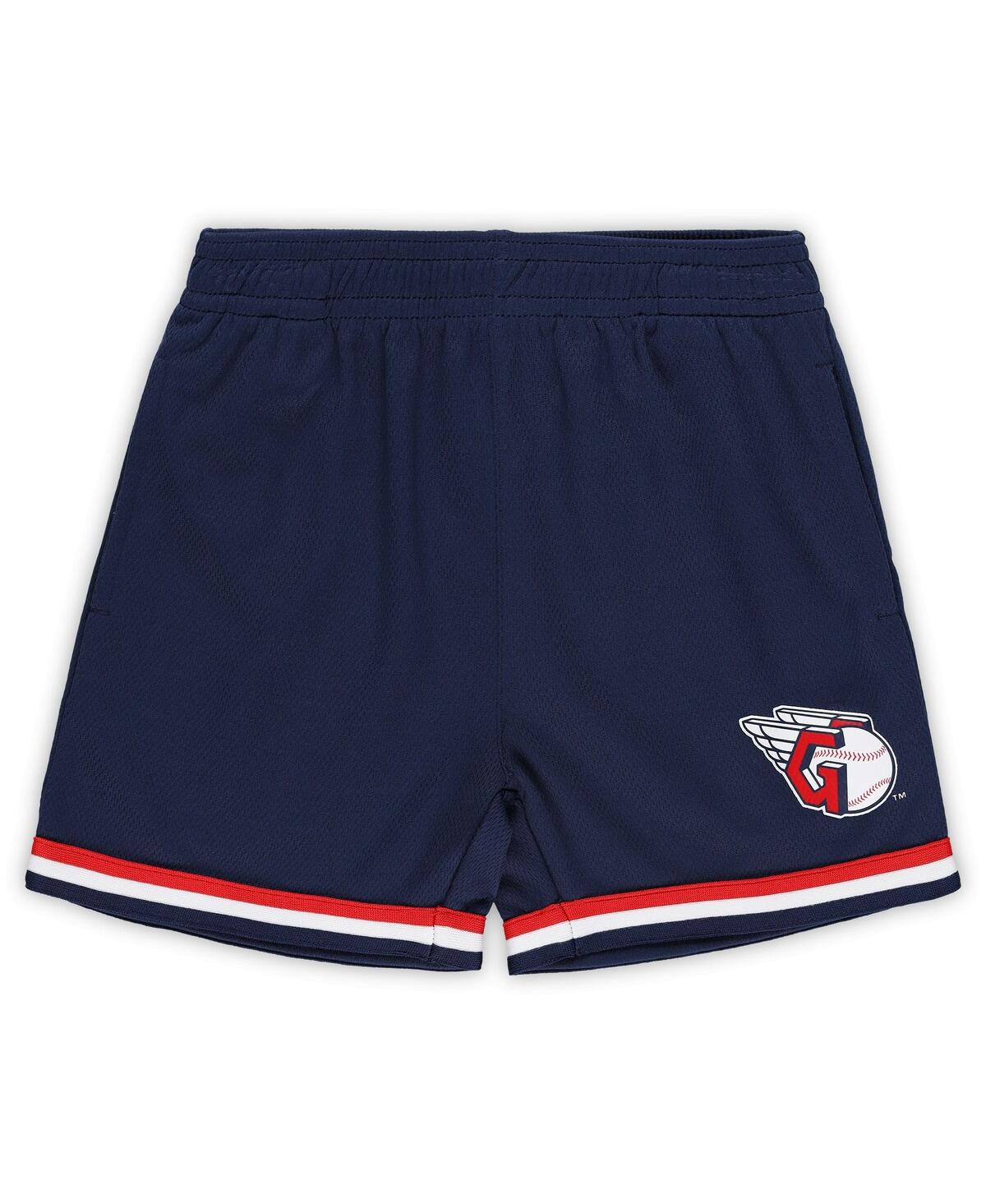 Outerstuff Toddler Boys And Girls Fanatics Navy Cleveland Guardians Field Ball T-shirt And Shorts Set In Navy